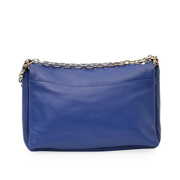 Leather Shoulder Bag Blue