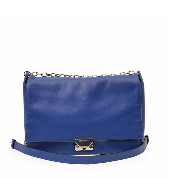 Leather Shoulder Bag Blue