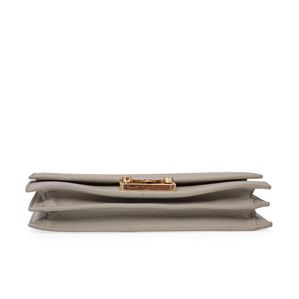 Leather Crossbody Bag Grey