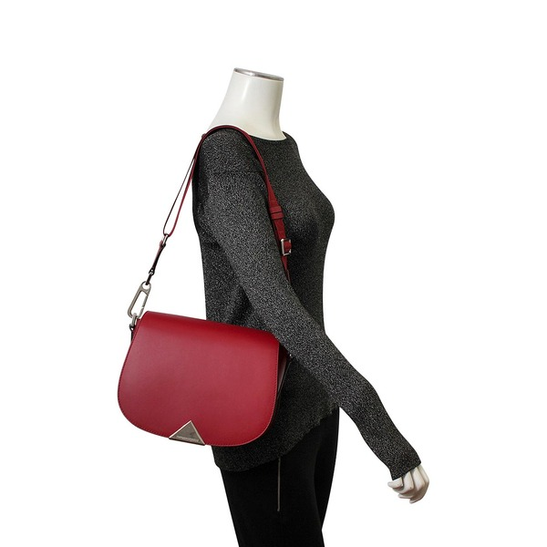 Leather Logo Shoulder Bag Red