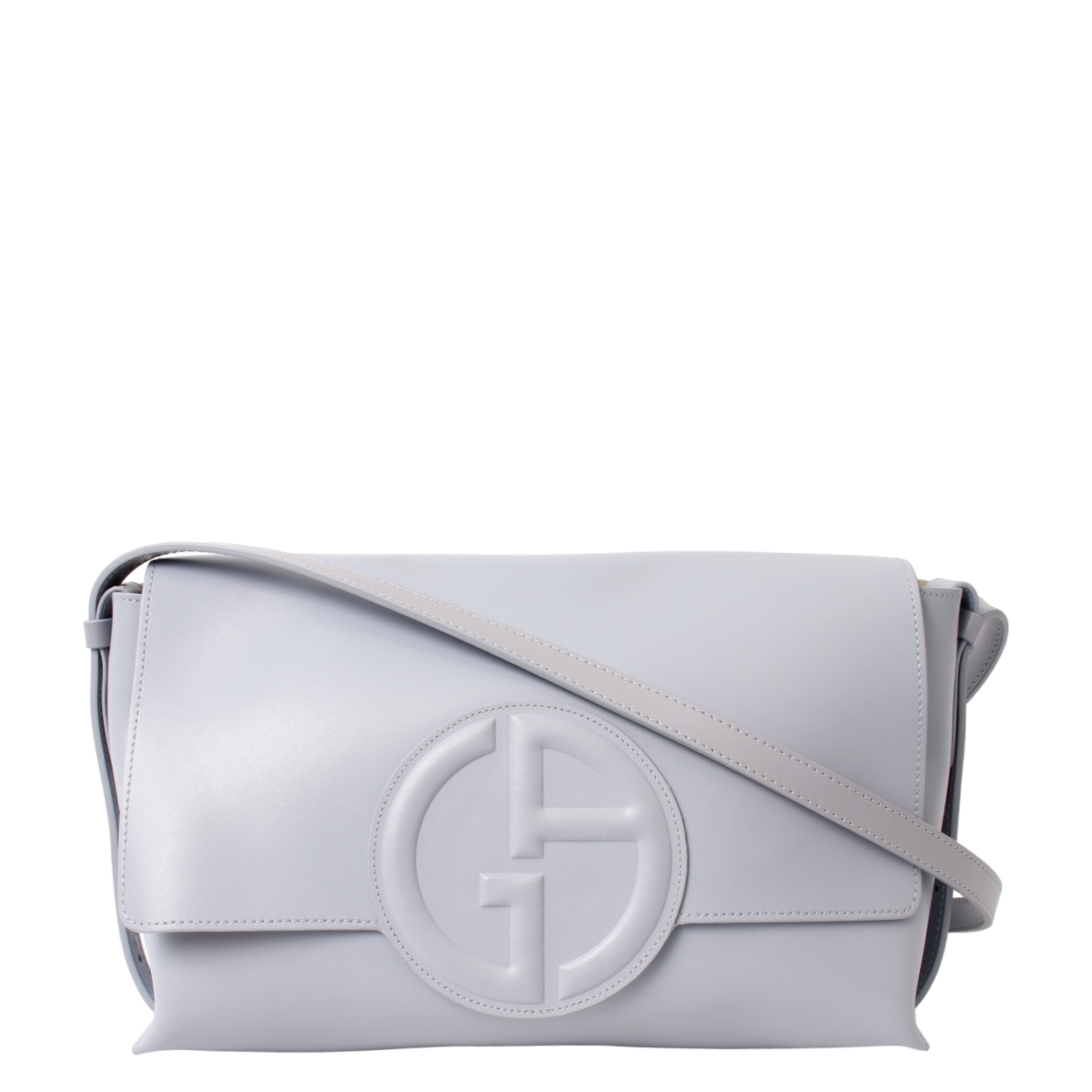 Leather Logo Flap Bag Blue