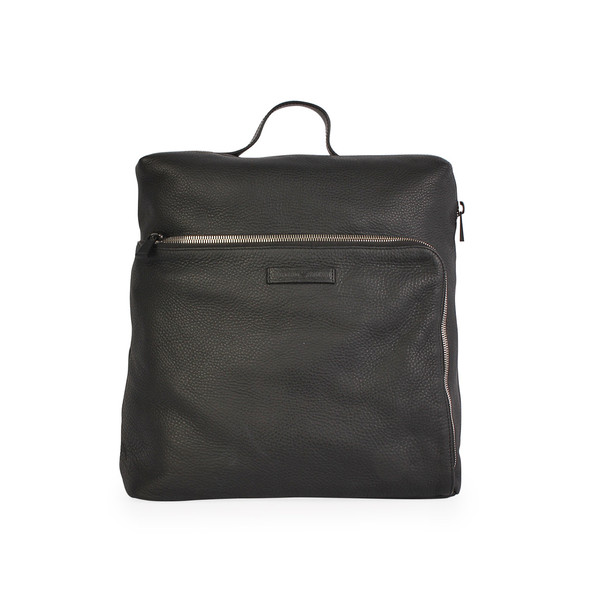 Grained Leather Backpack Black