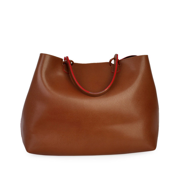 Leather Beverly Large Tote Brown