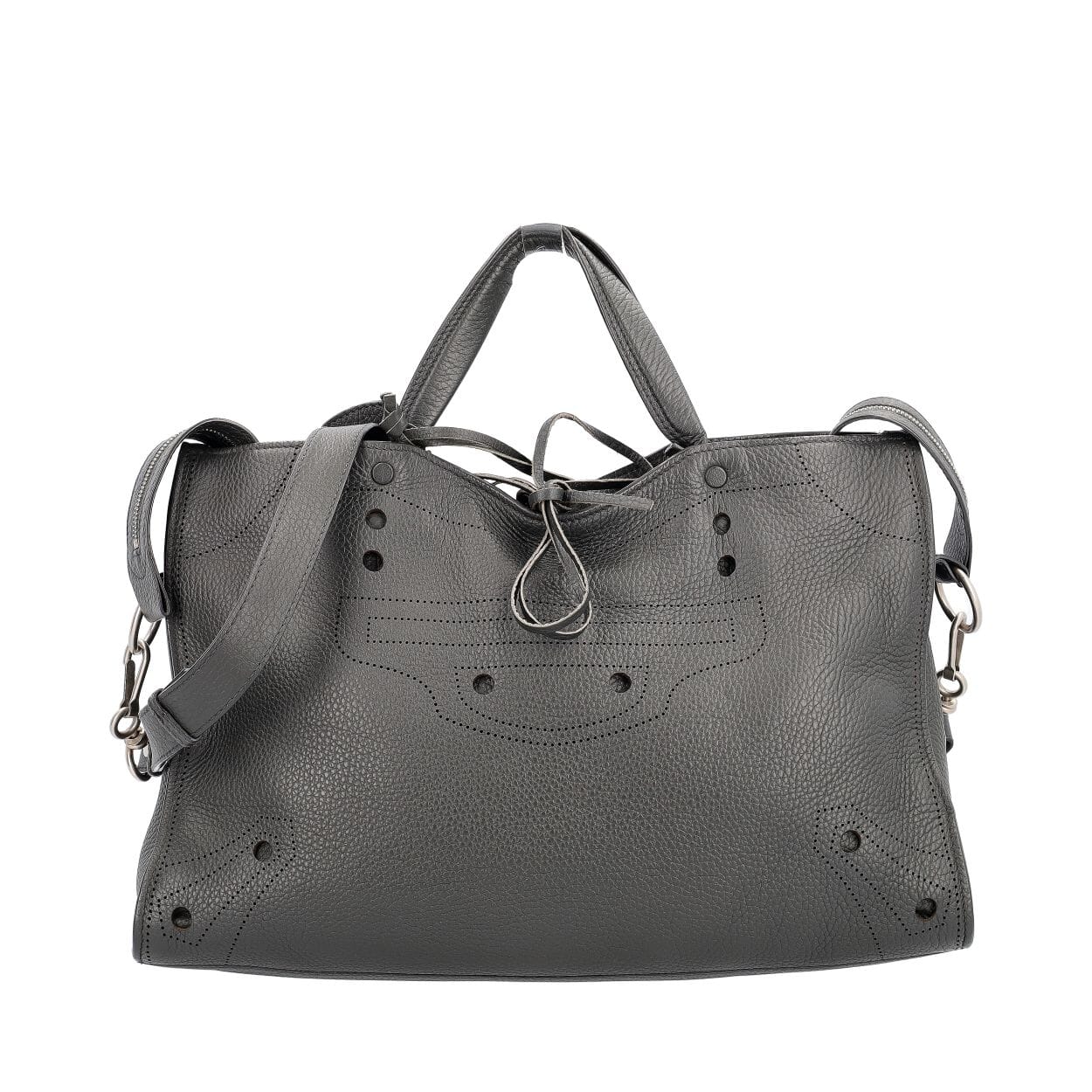 BALENCIAGA Leather Blackout City Bag Dark Green | Luxity