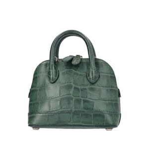 BALENCIAGA Croc Embossed XXS Ville Shoulder Bag Green | Luxity