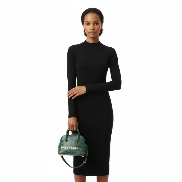 Croc Embossed XXS Ville Shoulder Bag Green