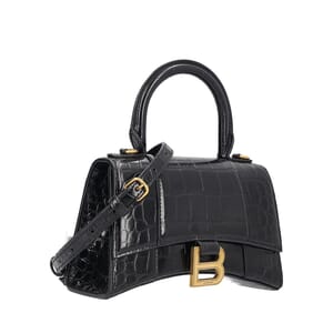 Croc Embossed Hourglass XS Bag Black, view 2