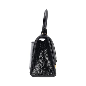 Croc Embossed Hourglass XS Bag Black, view 5