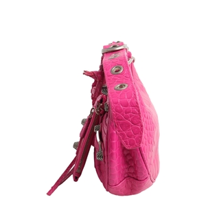 Croc Embossed Le Cagole XS Bag Pink, view 5