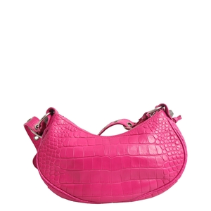 Croc Embossed Le Cagole XS Bag Pink, view 3