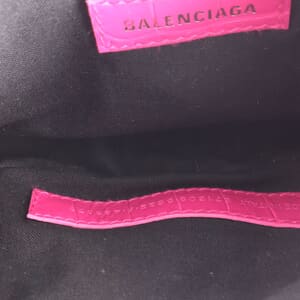 Croc Embossed Le Cagole XS Bag Pink, view 7