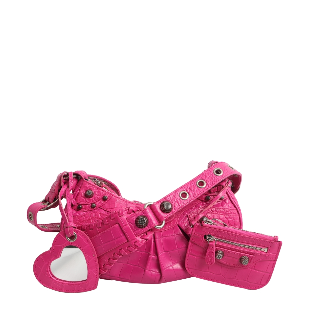 Croc Embossed Le Cagole XS Bag Pink