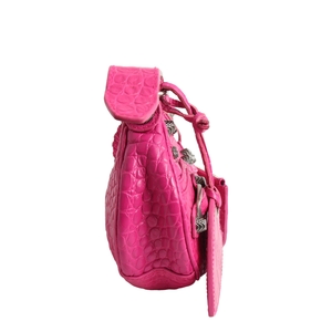 Croc Embossed Le Cagole XS Bag Pink, view 4