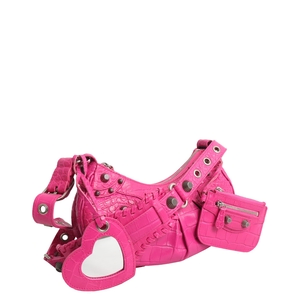 Croc Embossed Le Cagole XS Bag Pink, view 2