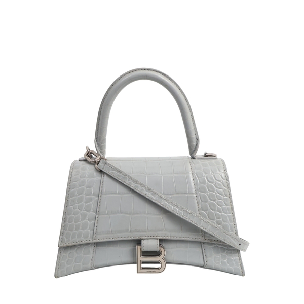 Croc Embossed Small Hourglass Bag Light Blue
