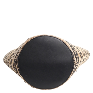 Raffia Logo Tote Beige/Black, view 6