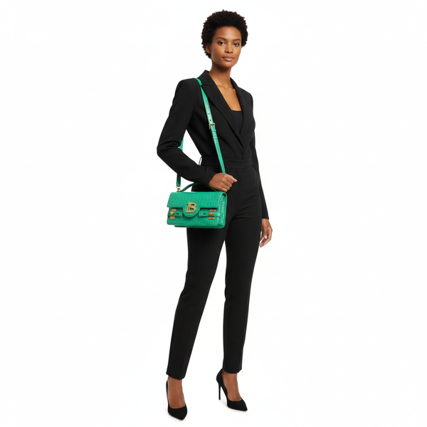 Croc Embossed B-Buzz 24 Shoulder Bag Green