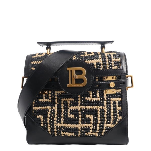 Raffia/Leather B-Buzz 23 Shoulder Bag Black/Natural
