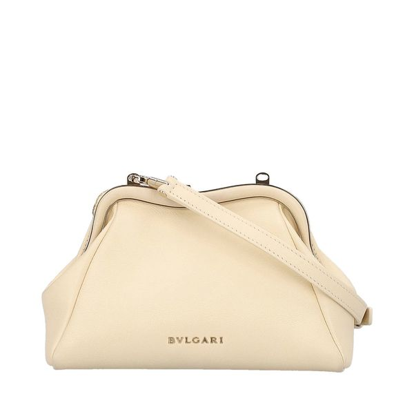Leather Serpentine Shoulder Bag Ivory