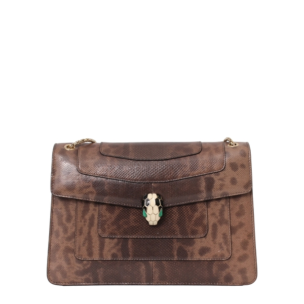 Lizard Embossed Serpenti Forever Shoulder Bag Brown