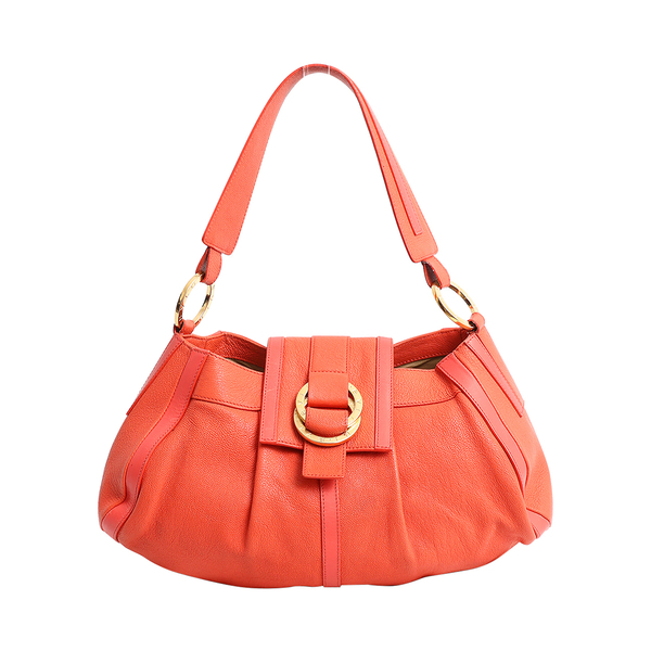 Leather Chandra Shoulder Bag Coral