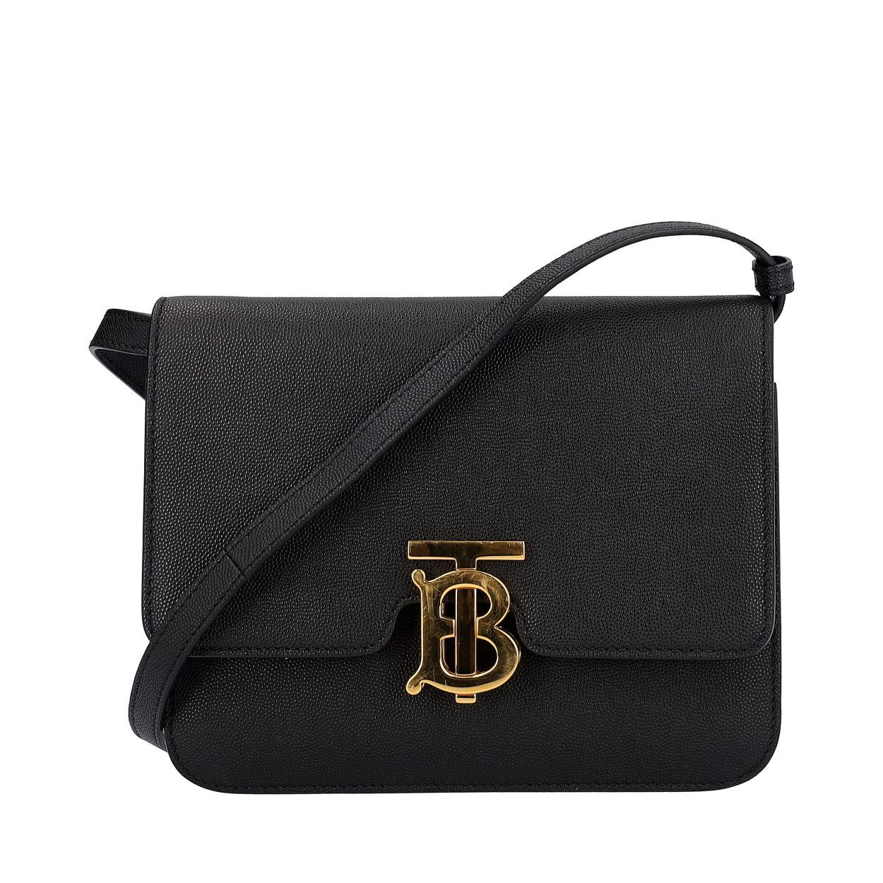 BURBERRY Leather TB Small Shoulder Bag Black | Luxity