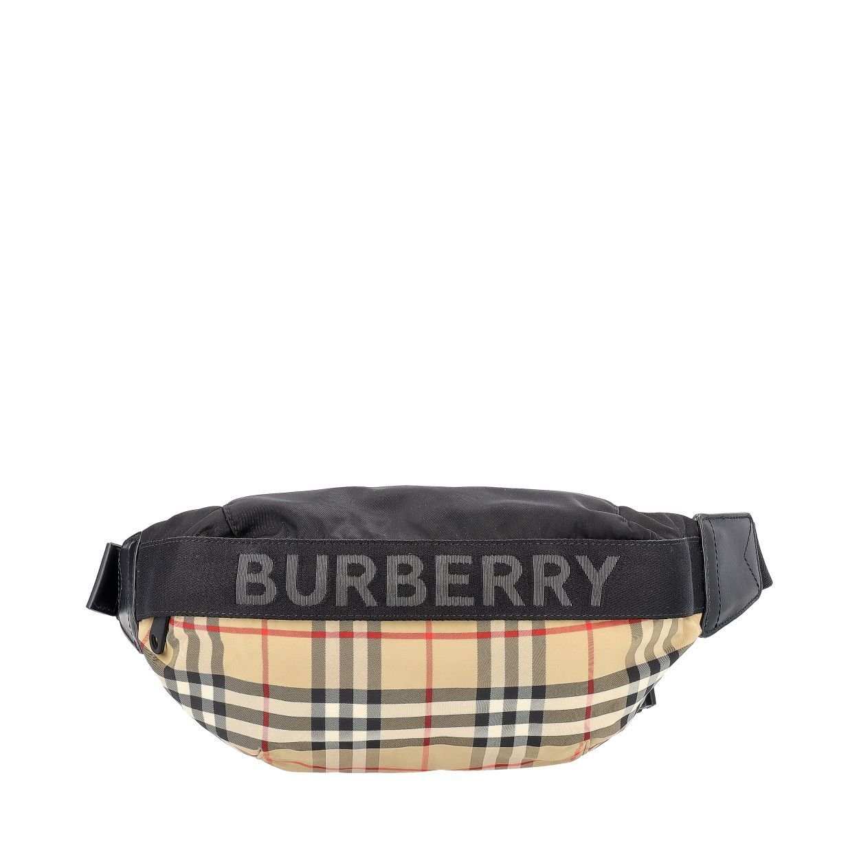 BURBERRY Nylon Check Belt Bag Beige | Luxity