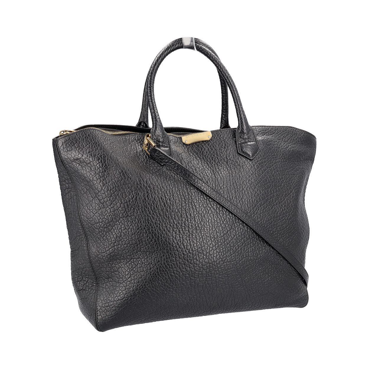 BURBERRY Leather Heritage Dewsbury Tote Black | Luxity