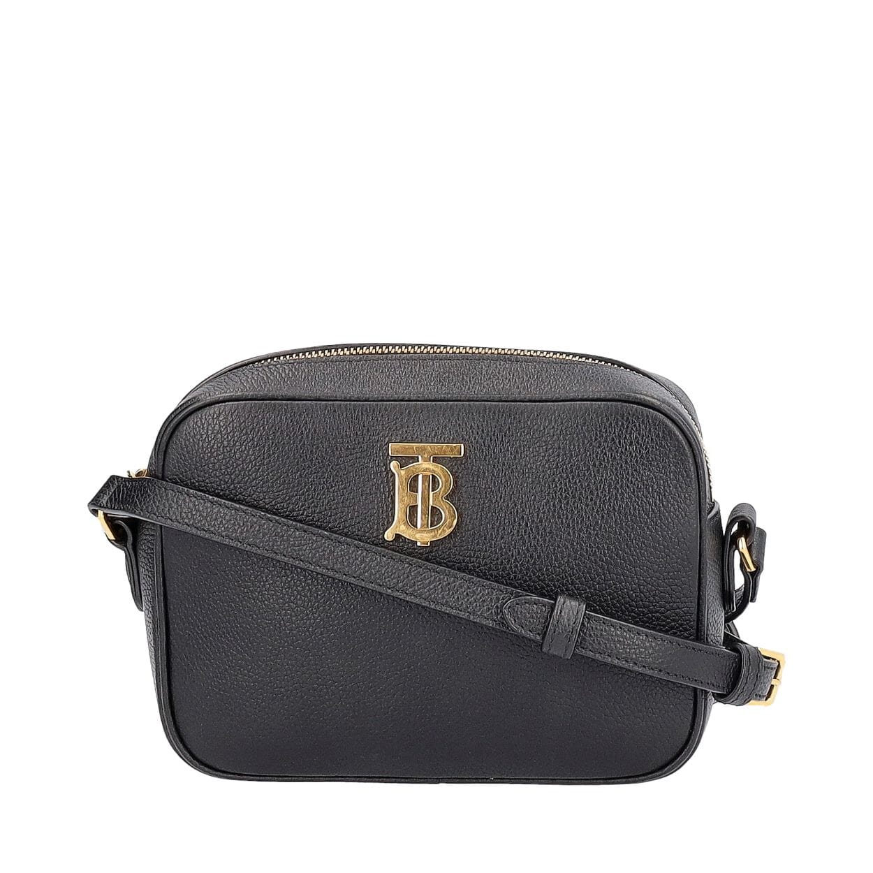 BURBERRY Leather TB Camera Crossbody Bag Black | Luxity