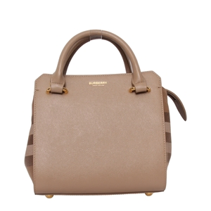 バッグ Burberry BURBERRY Leather/Canvas Check Mini Banwell Shoulder Bag Beige | Luxity