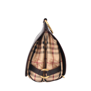 BURBERRY Haymarket Check Bridle Saddle Bag Brown | Luxity