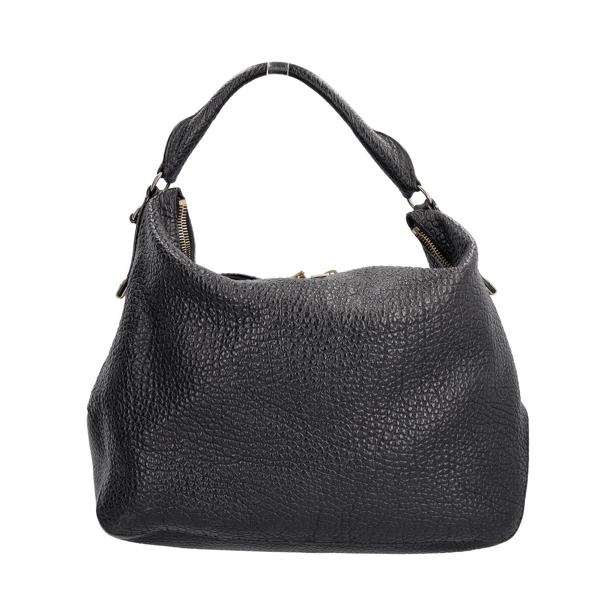 Burberry ブラックレザーバッグ BURBERRY Grained Leather Hobo Black | Luxity
