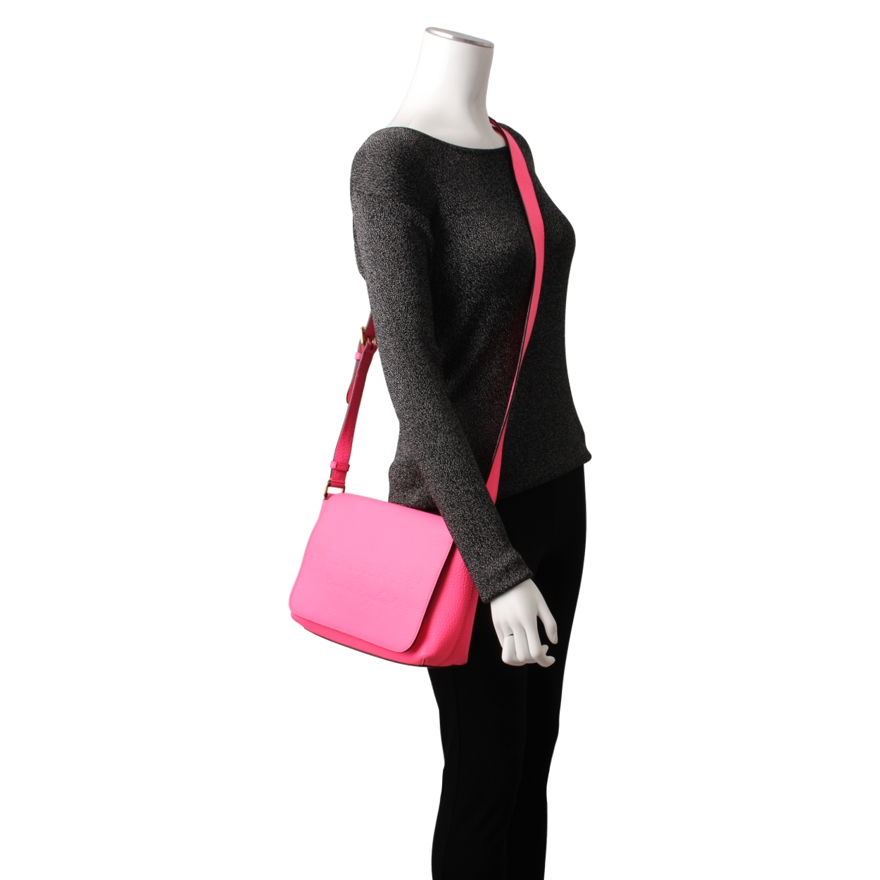 Leather Burleigh Crossbody Neon Pink