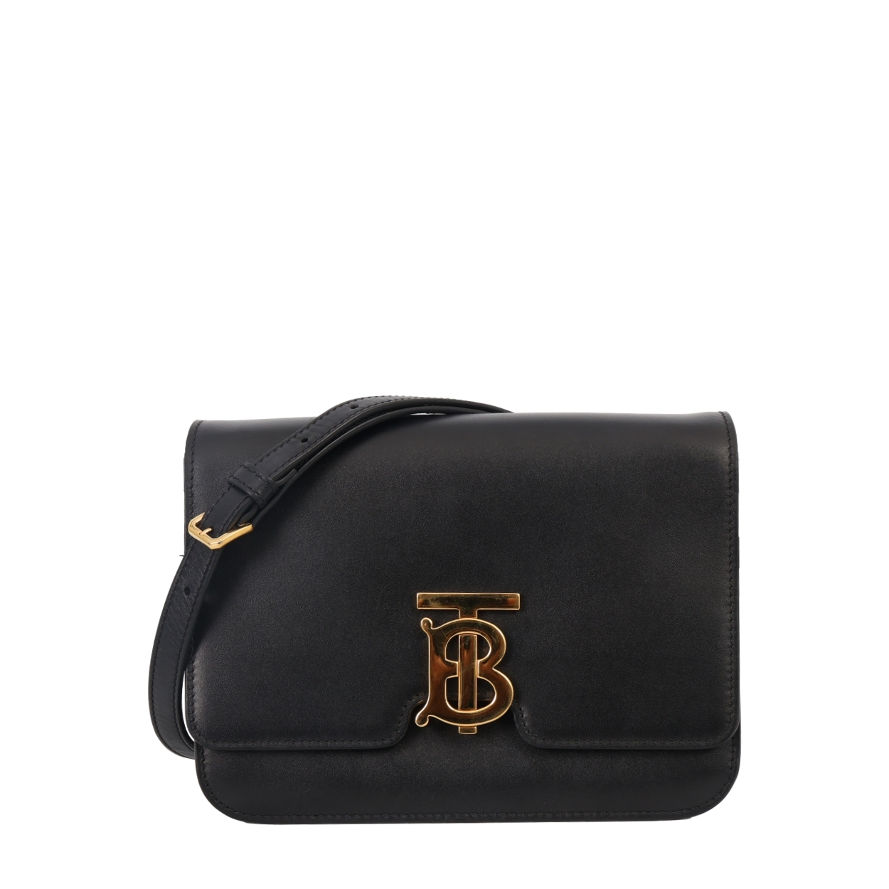 BURBERRY Leather TB Small Crossbody Bag Black | Luxity