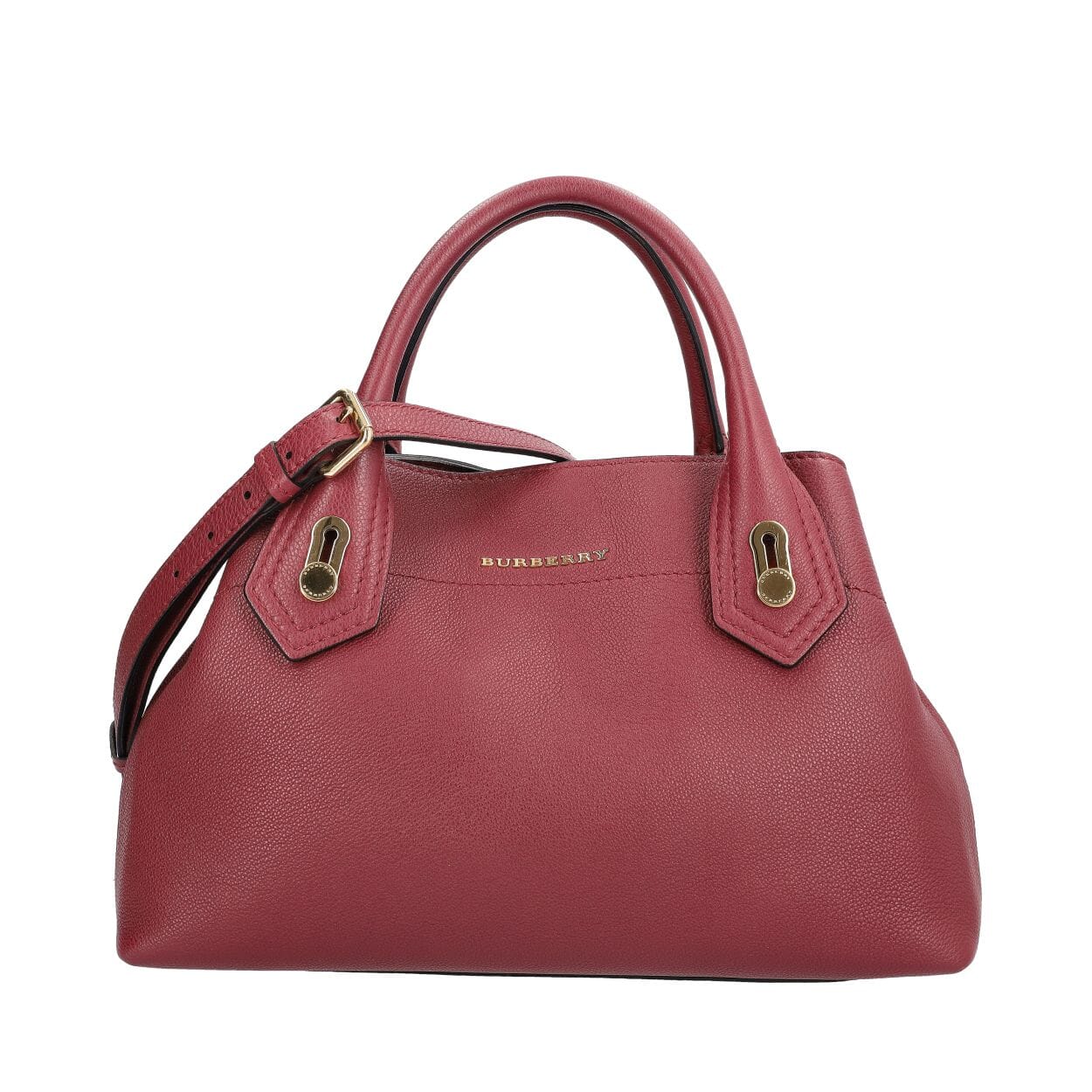 Burberryバッグ BURBERRY Leather Milton Tote Plum | Luxity