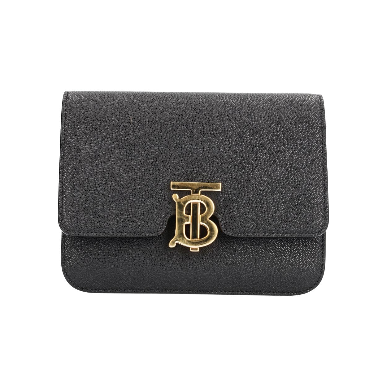 BURBERRY Leather TB Small Crossbody Bag Black | Luxity