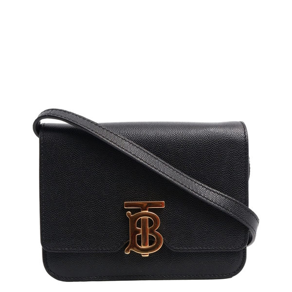 Leather TB Small Shoulder Bag Black