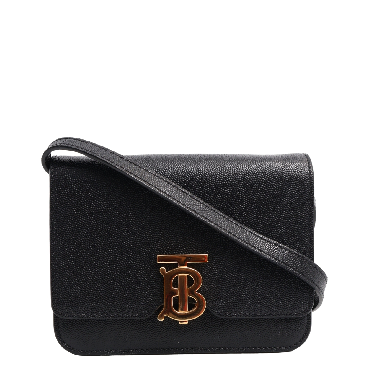 BURBERRY Leather TB Small Shoulder Bag Black | Luxity