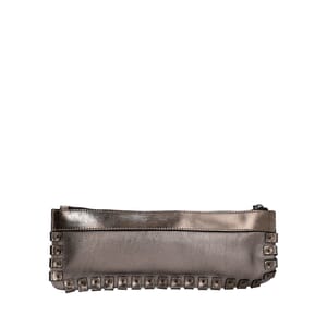 Leather Studded Wristlet Gunmetal, view 3