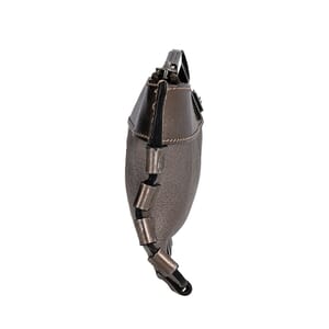 Leather Studded Wristlet Gunmetal, view 4