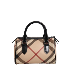 BURBERRY Nova Check Boston Bag Beige/Black | Luxity