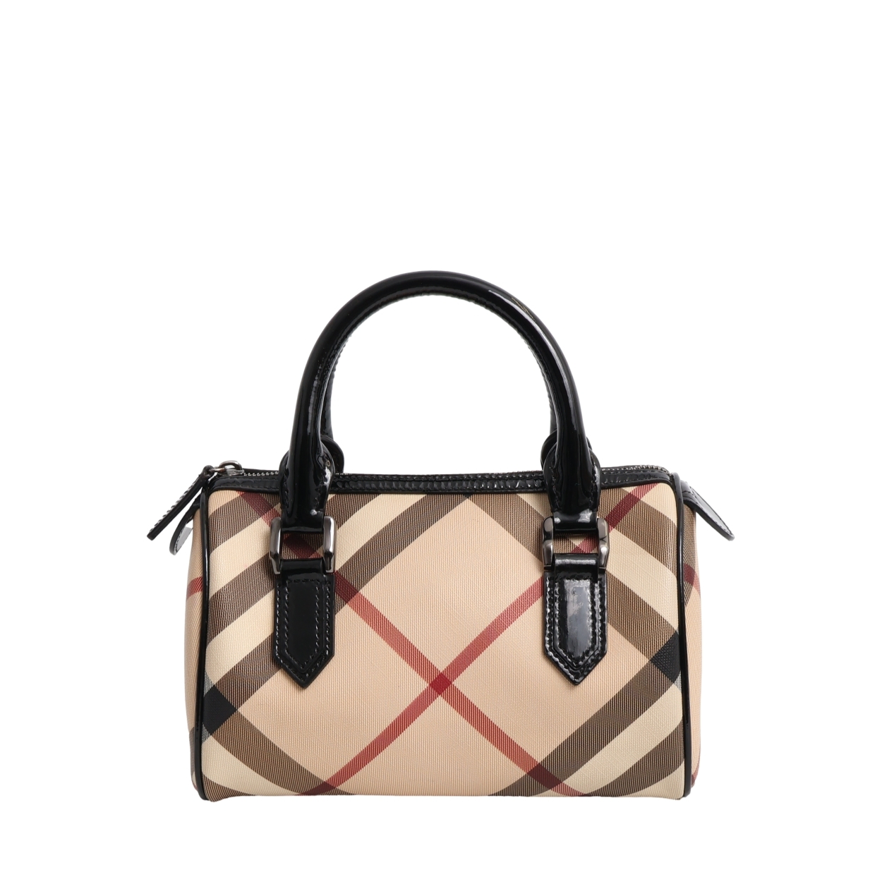 BURBERRY Nova Check Boston Bag Beige/Black | Luxity