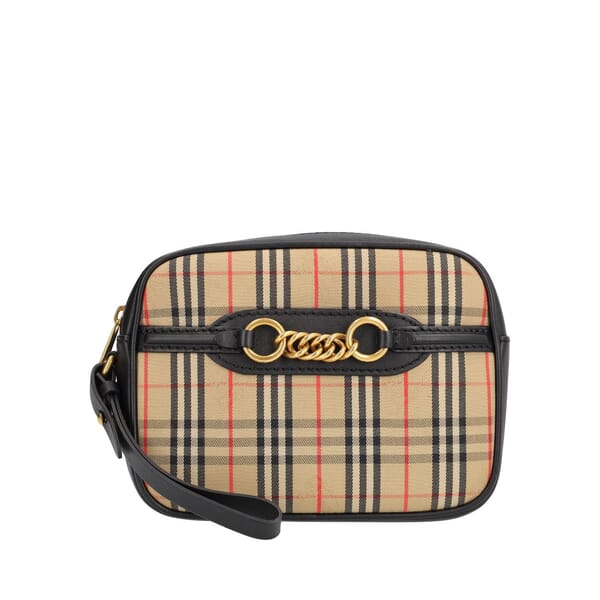 Check/Leather 1983 Link Belt Bag Beige/Black