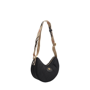 Nylon Horseshoe Crossbody Bag Black, view 2