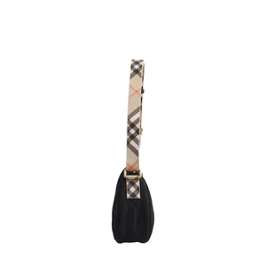 Nylon Horseshoe Crossbody Bag Black, view 5