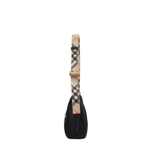 Nylon Horseshoe Crossbody Bag Black, view 4