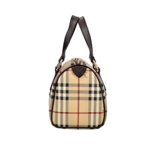 Canvas Check Bowling Bag Beige/Brown, view 4