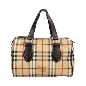 Canvas Check Bowling Bag Beige/Brown