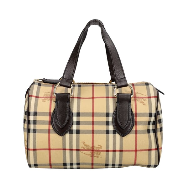 Canvas Check Bowling Bag Beige/Brown