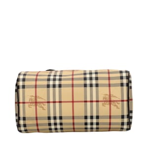 Canvas Check Bowling Bag Beige/Brown, view 5